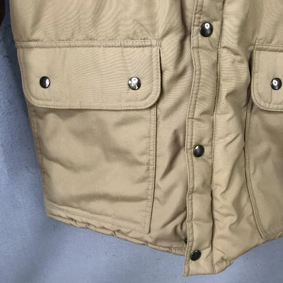 Vintage JCPenney Parka Jacket Mens MT Beige Insulated Hooded Winter 70s